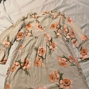 Mint colored flowy flower printed shirt